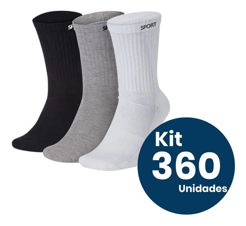 Imagem 2 de 6 de Atacado De Meias Masculina Cano Longo - 360 Pares
