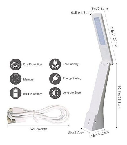 Rozky Lámpara De Escritorio Led, Funciona Con Pilas, Luz De