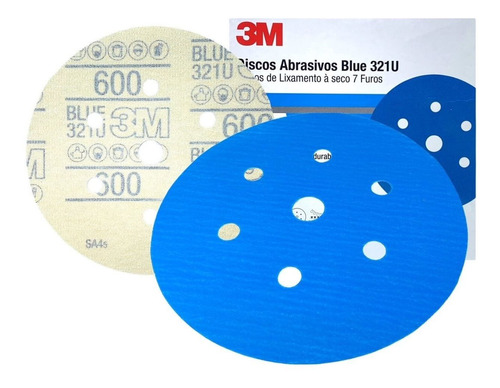 Disco Abrasivo 3m Hookit Blue 600 Lixamento A Seco - 50 Unid