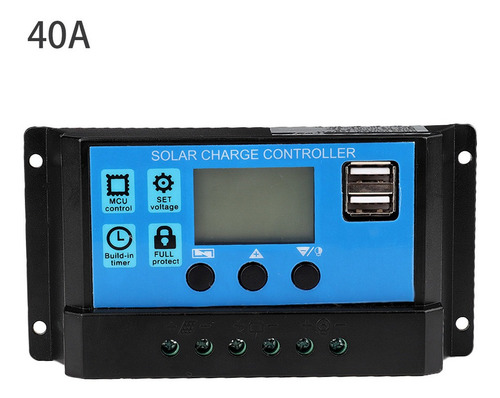 40a 12v 24v Auto Solar Carregador De Bateria Controlador Pwm
