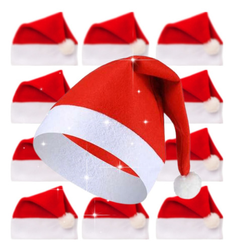 41 Gorros De Navidad Santa Rojo Sombrero Navideños Posada