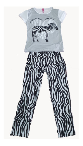 Pijama De Mujer Cebra De Pantalon Con Busa