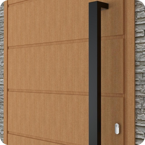 Puxador Inox U Para Porta Pivotante Preto Fosco 30cm