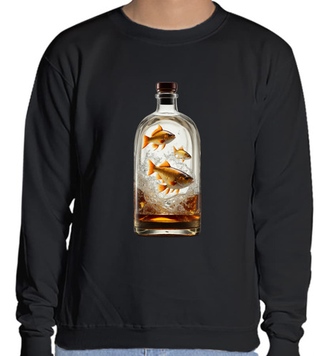 Sudadera Tres Peces Dorados - Peces En Botella - Animales