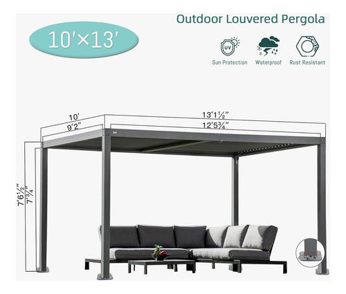 Pergola Domi 10 X 13 Pies Importada 