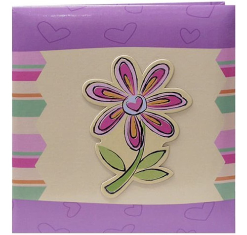 Pioneer 3d Applique Striped Post Bound Album 12 X12 -flower