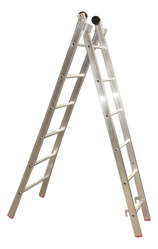 Escada De Alumínio Esticável Dupla Alulev 2x11 Degraus - Ed1