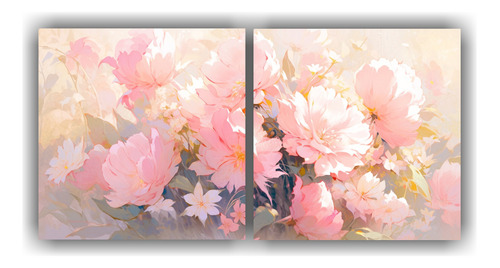60x30cm Cuadro Decorativo Flores Colores Armonía Estilo Fot