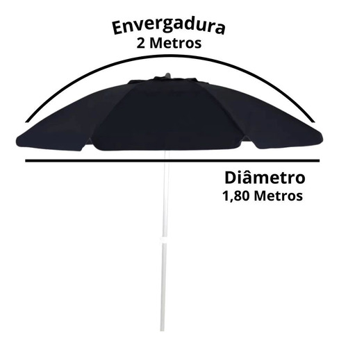 Kit Guarda Sol Bagum Articulado 2 M + Caixa Térmica 19 Lts