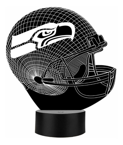 Lámpara 3d Casco Seattle Futbol Americano Art12661