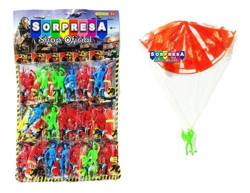 20 Soldadito Paracaidista Gigante Juguete Fiesta Cumple Piña