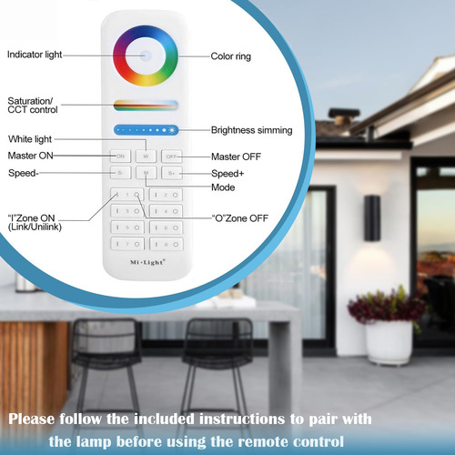 Iyogaled Luces De Pared Para Exteriores Control Remoto Rgb