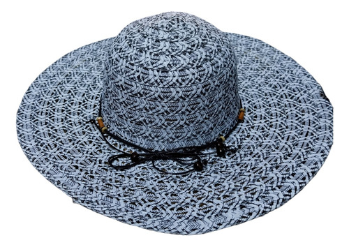 Sombrero Para Dama Elegante De Paja Grande 41 Cm Largo