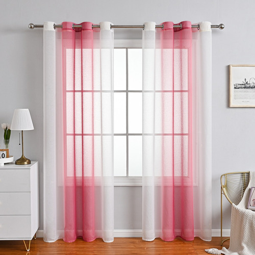 Cortinas Translucidas Degradado De Color 132*214cm 2 Paneles