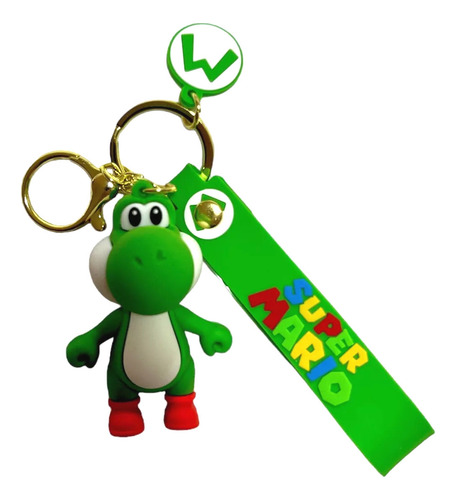 Llavero Super Mario Bros De Goma Yoshi Dinosaurio