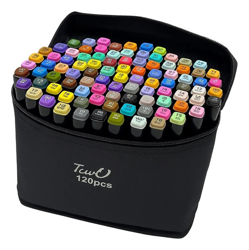 De Kit Caneta Touch 120 Cores Profissional Ponta Dupla C/