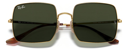 Óculos De Sol Ray-ban Square Dourado 0rb1971l 91473154 Cor da lente Verde Desenho Liso