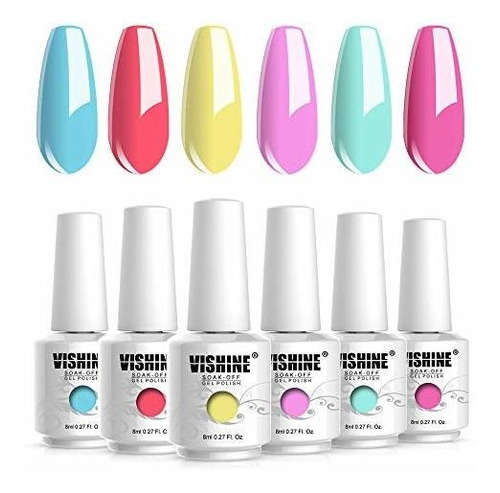 Esmalte De Uñas - Vishine Gel Nail Polish Kit Soak Off Nail 