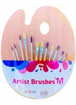 Comprar Set 12 Pinceles Oleo Acrílicos Arte + Paleta Madera D Pintor