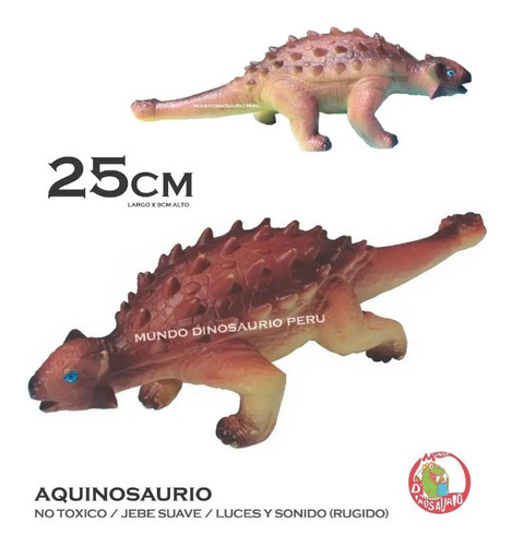 Imagen 1 de 7 de Dinosaurios Medianos Rugido Y Luces - Anquilosaurio Bumpy
