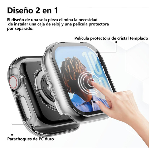 A 4pzs Fundas Con Mica Cristal Templado Para Apple Watch S10