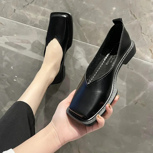 Zapatos Planos Con Punta Cuadrada Y Suela Blanda De Estilo F