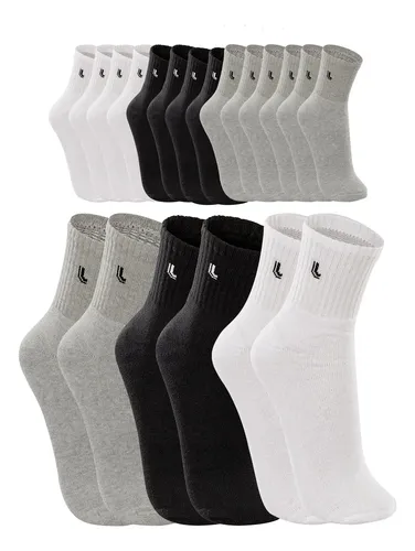 Kit 10 Pares Meias Lupo Masculina Cano Medio Algodão Walk