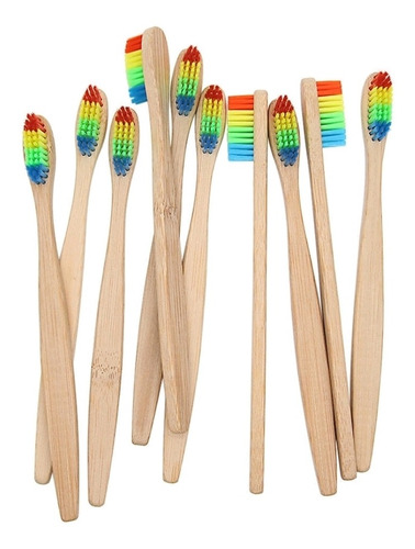 Escova De Dentes De Bambu Com Fibra Flexível Ambiental