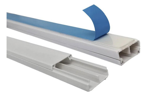 Kit 2 Canaleta Branca 2 Divisórias Cabos Fita Dupla Face 1m