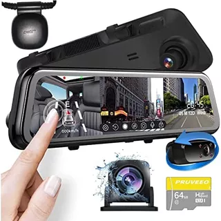 Dash Cam De 3 Canales Espejo Retrovisor, Frontal 1440p+...