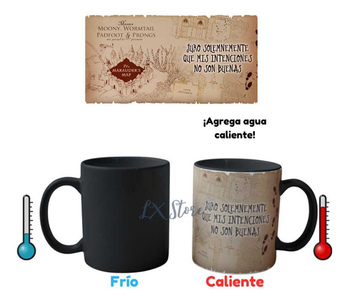 Taza Mug Magico Harry Potter Mapa Del Merodeador Con Frase