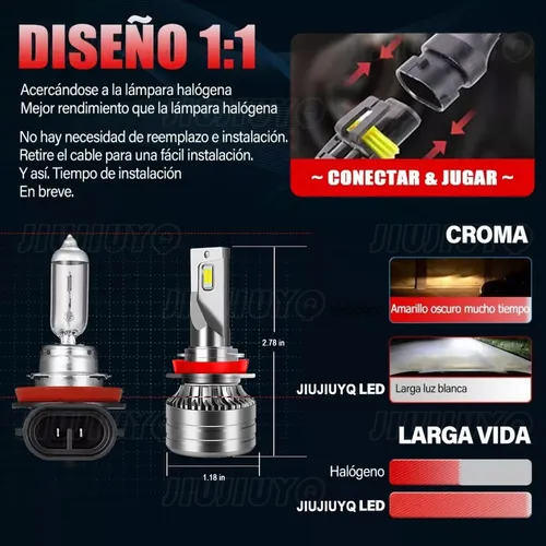 Kit Faros Led 9005 H11 4000 Lm Para Ford Alta/baja Csp