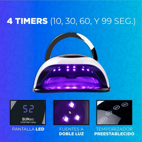 Imagen 4 de 10 de Cabina Sun Uv Led Uñas Tactil 120w Semipermanente Manicuria