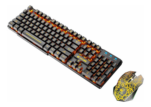 Combo Teclado Mouse Inalambrico Para Juego Gpbtu3 Led