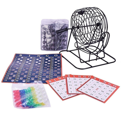 Juego Bingo Lotto De Mesa Bolillero Metal Cod 7399 Bigshop