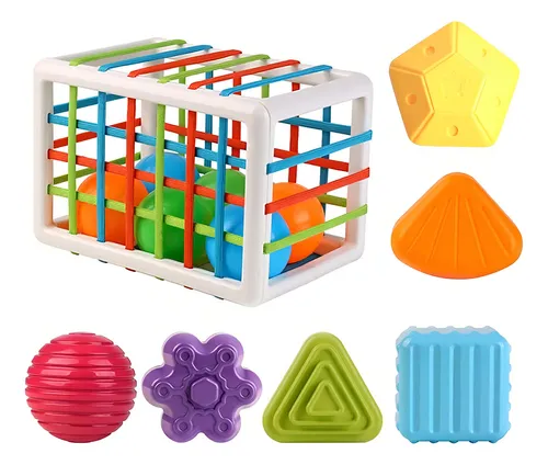 Juego Caja Didáctica Estimulación Motriz +12 Pz Bebé Huanger Color Multicolor