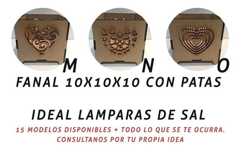 Imagen 4 de 8 de 10 Fanal Fibrofacil Souvenir 10x10 Centro Mesa Lampara Sal