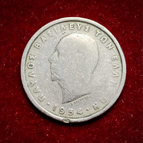 Moneda 2 Dracmas Grecia 1954 Km 82 Pablo 1