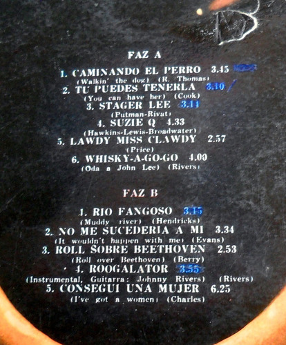 Johnny Rivers - Rio Fangoso / Vinilo 1969 _ 5/6 Pts (Usado)