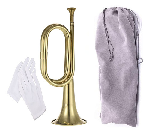 Trompeta De Caballería Bugle Dorada Tuoren Para Banda