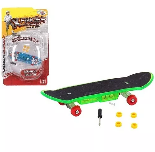 Kit Mini Skate De Dedo Com Chave Rodinhas E Luz