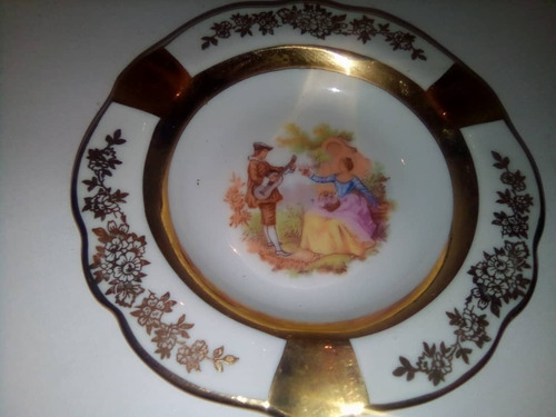 Cenicero De Porcelana Limoges France Viasa Escena Galantes