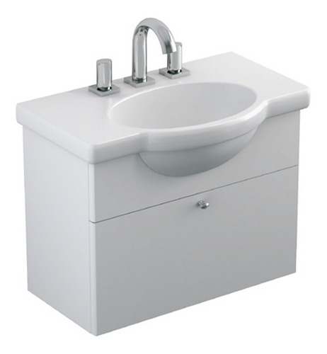 Vanitory Con Mueble Ferrum Venecia Colgar De 64 Cm Blanco