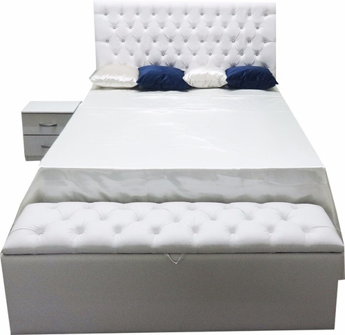 Encosto Estofado De Cama King Size 1.95 Strass De Brilhante