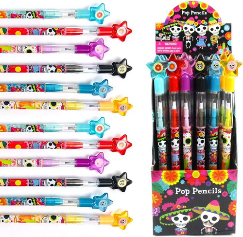 Tinymills 24 Piezas Día De Los Muertos Halloween Lápiz Apila