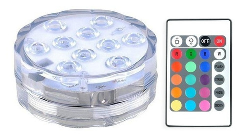 Lampara 10 Led Rgb Pileta A Pila Y Control Remoto!