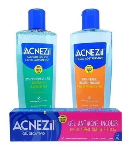 Kit Acnezil Tratamento Completo Contra Cravos E Espinhas