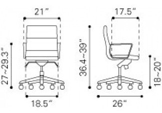 Imagen 5 de 8 de Silla De Oficina Modelo Engineer Espalda Baja - Espresso Kës