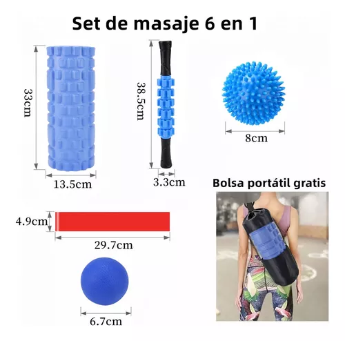 Rodillo Masaje Muscular Foam Roller Espuma Yoga Pilates 6pcs –