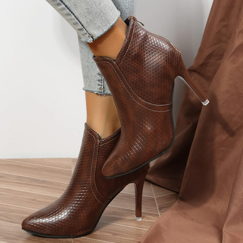 Botines De Mujer Con Tacón De Aguja Y Forro Polar